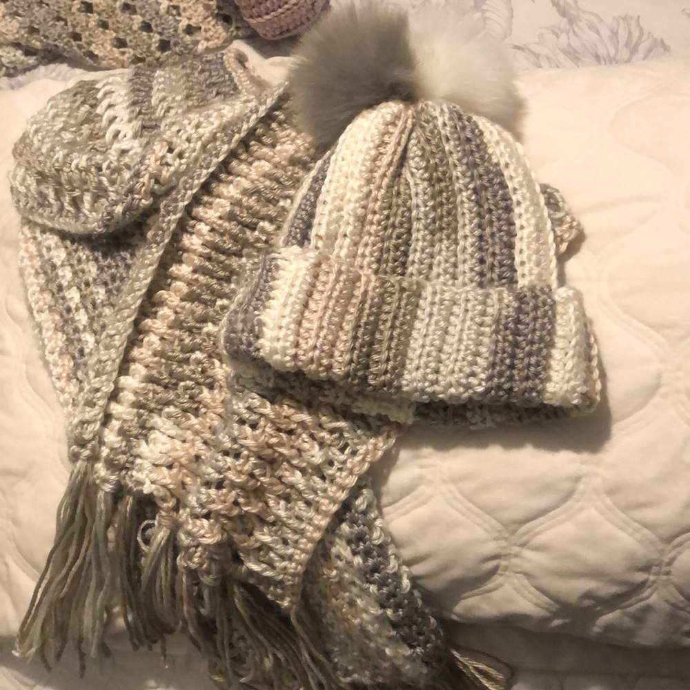 Handmade crocheted Hat and scarf